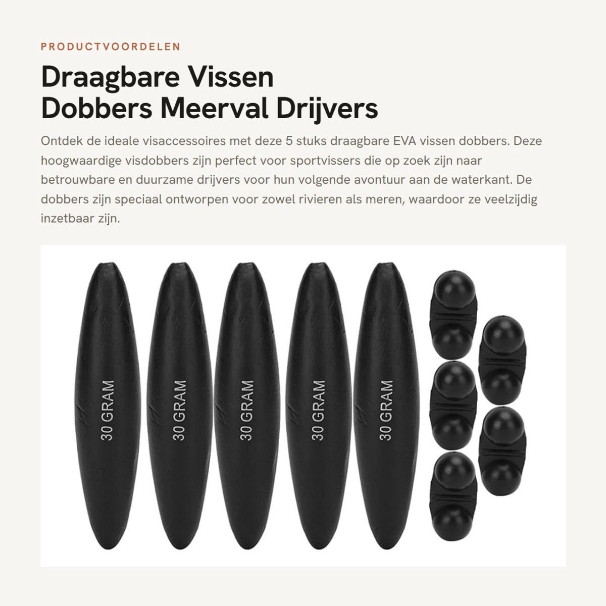 Dailygoods- Visdobbers 5 Stuks - Draagbare EVA Vlotters - Hoge Gevoeligheid - Meerval Drijvers - Outdoor Vissen Accessoires - Zwart - Visfloat