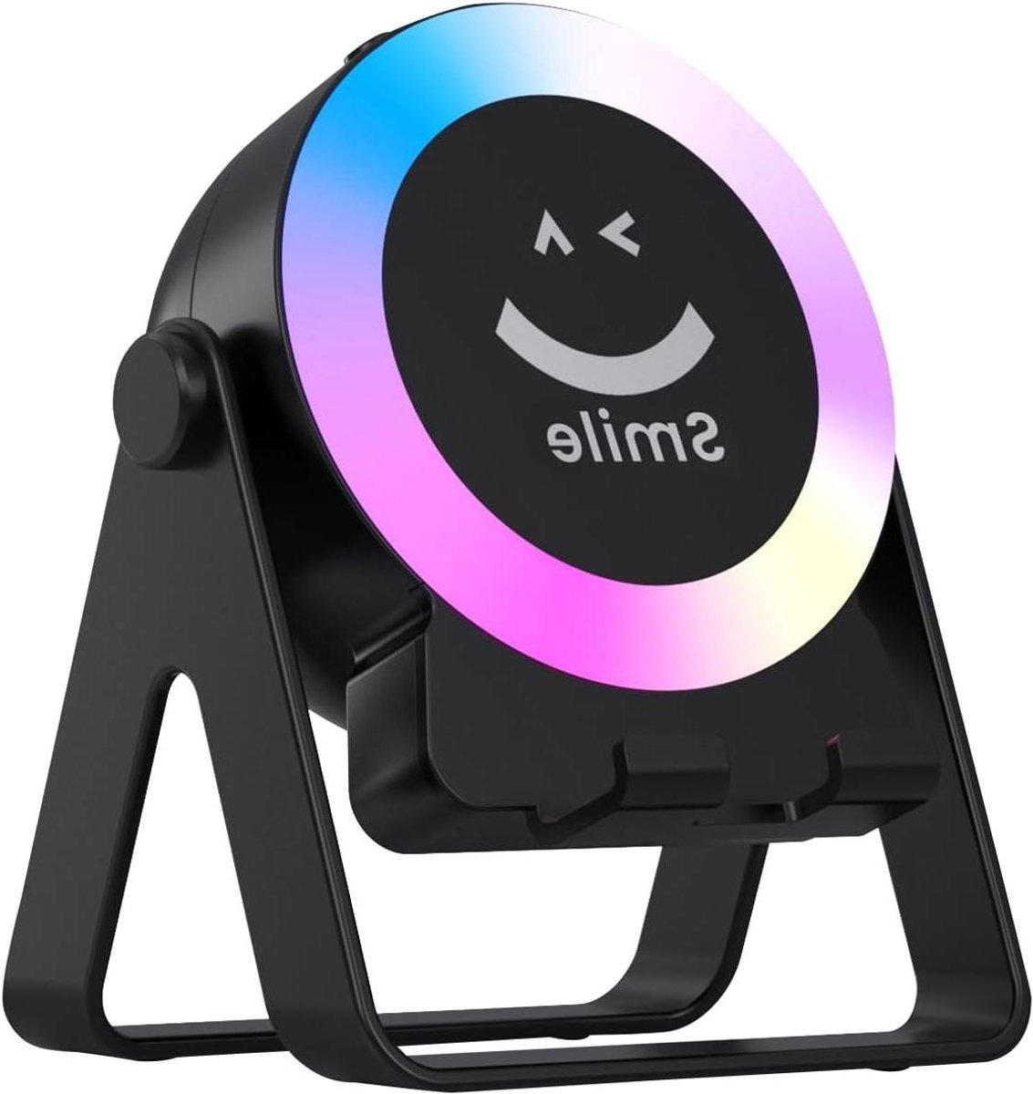 Buitenluidspreker met Licht - Compacte speaker - Muziek luisteren - Slimme detectie - 14 x 9.5 x 14 cm - Zwart