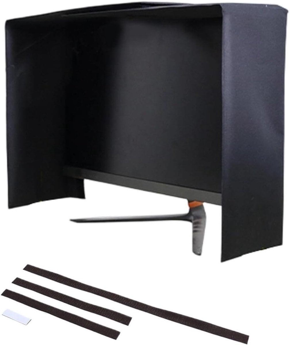 Monitor Zonnescherm - Monitor Kap - Oogbescherming - Lichtblokkerend - 17-27 inch - Mat Zwart