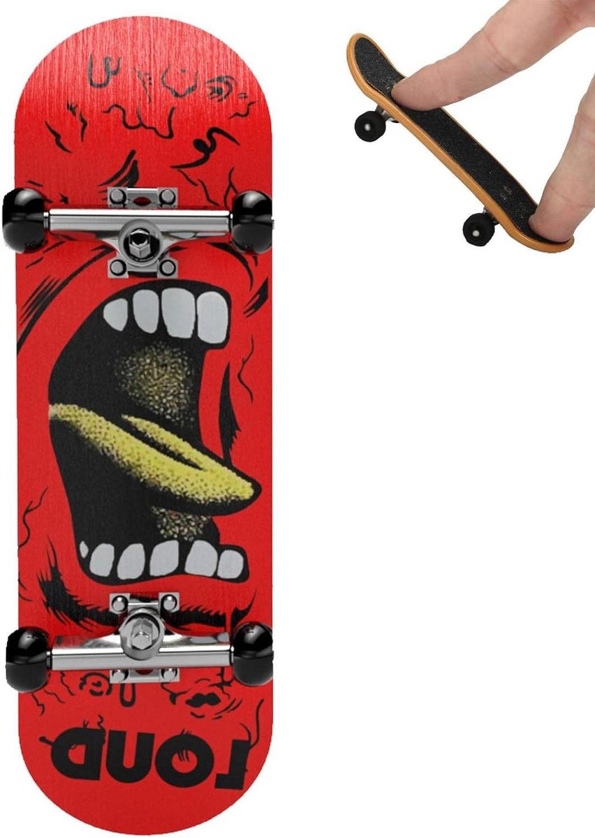 Vingerskateboard Mini skateboard Vaardigheden oefenen Esdoorn board 12.6 x 5.7 x 4.8 cm
