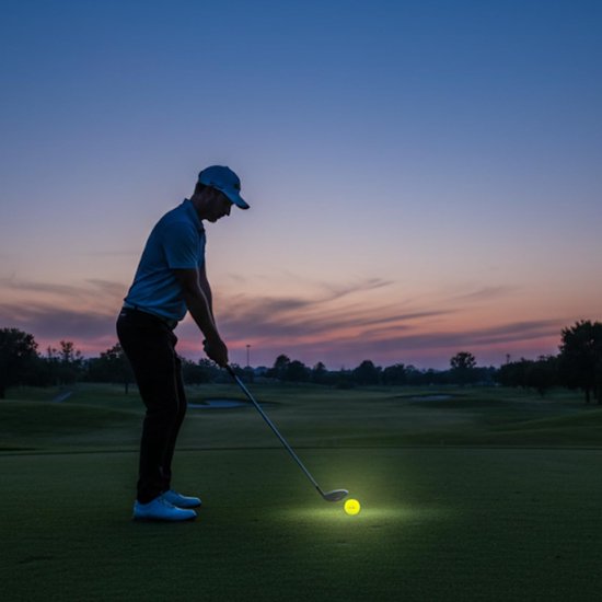 Glow in the Dark Golfballen - Nacht Golfballen - Golfen in het Donker - UV-Geactiveerd Gloeiend - 6 stuks - Geel — afbeelding 3