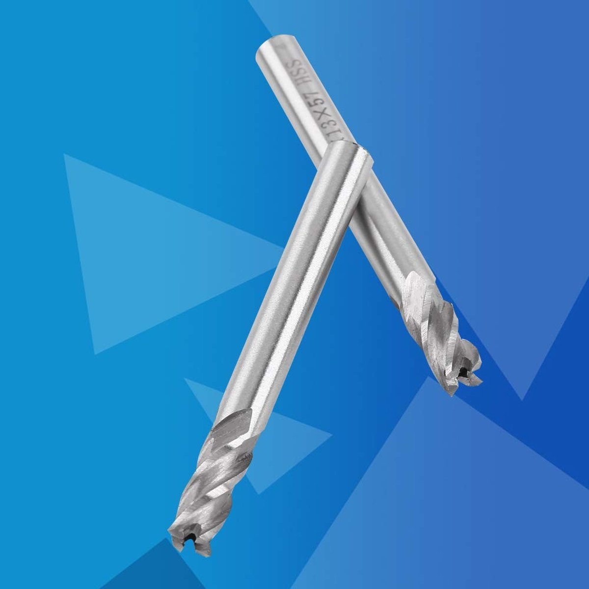 Dailygoods- Frees 2 Stuks - HSS Frees - 6 mm Snijdiameter - 4 Fluiten - Schacht 6 mm - Totale Lengte 57 mm - Freesbit