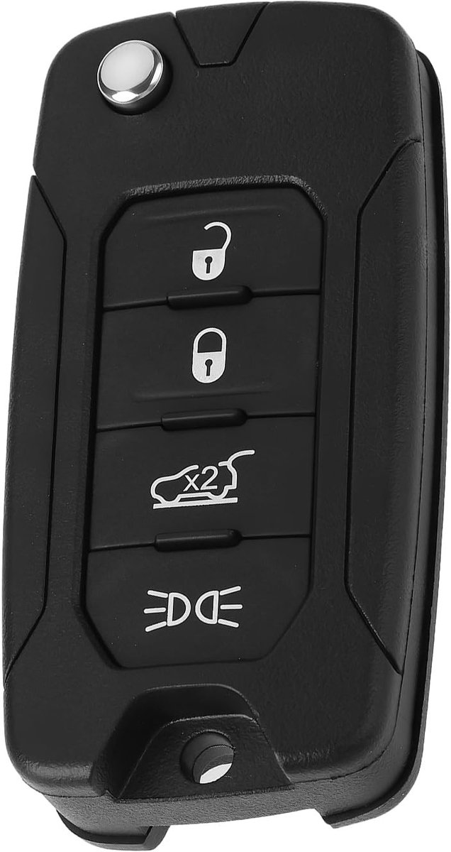 Dailygoods- Afstandsbediening Opvouwbaar - Compatibel met Jeep Traitor Compass 2015-2018 - 4 Knoppen - ABS-kunststof - Duurzaam - Compact ontwerp - Autosleutel