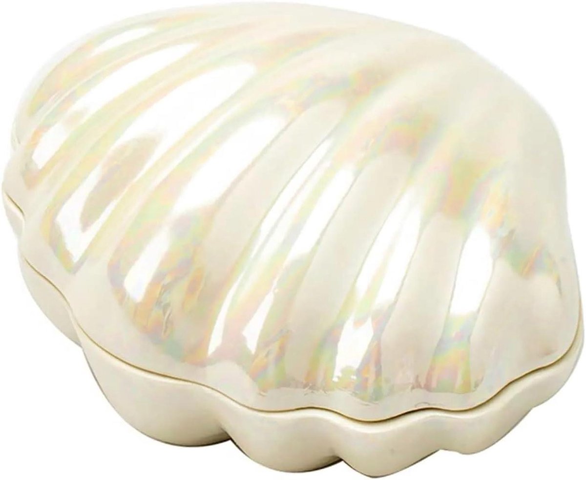Sieraden Schotel - Snuisterij Doos - Opbergen Sieraden - Keramisch Materiaal - 13 cm - Wit