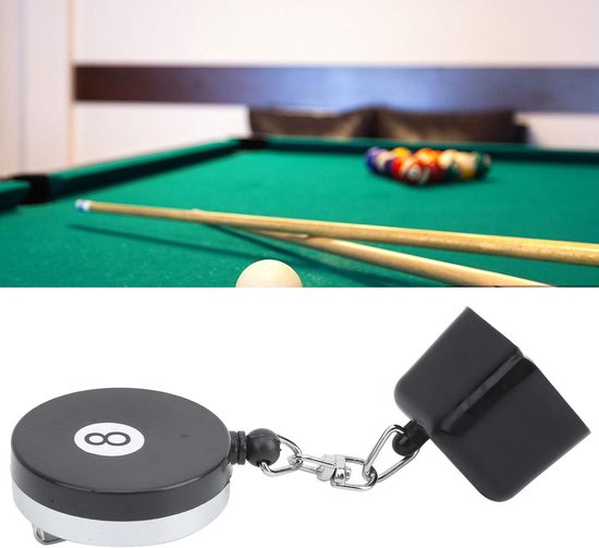 Biljartkeu Krijthouder - Snooker Accessoire - Biljart Spelen - Intrekbare Riemclip - 31 gram - Zwart — afbeelding 5