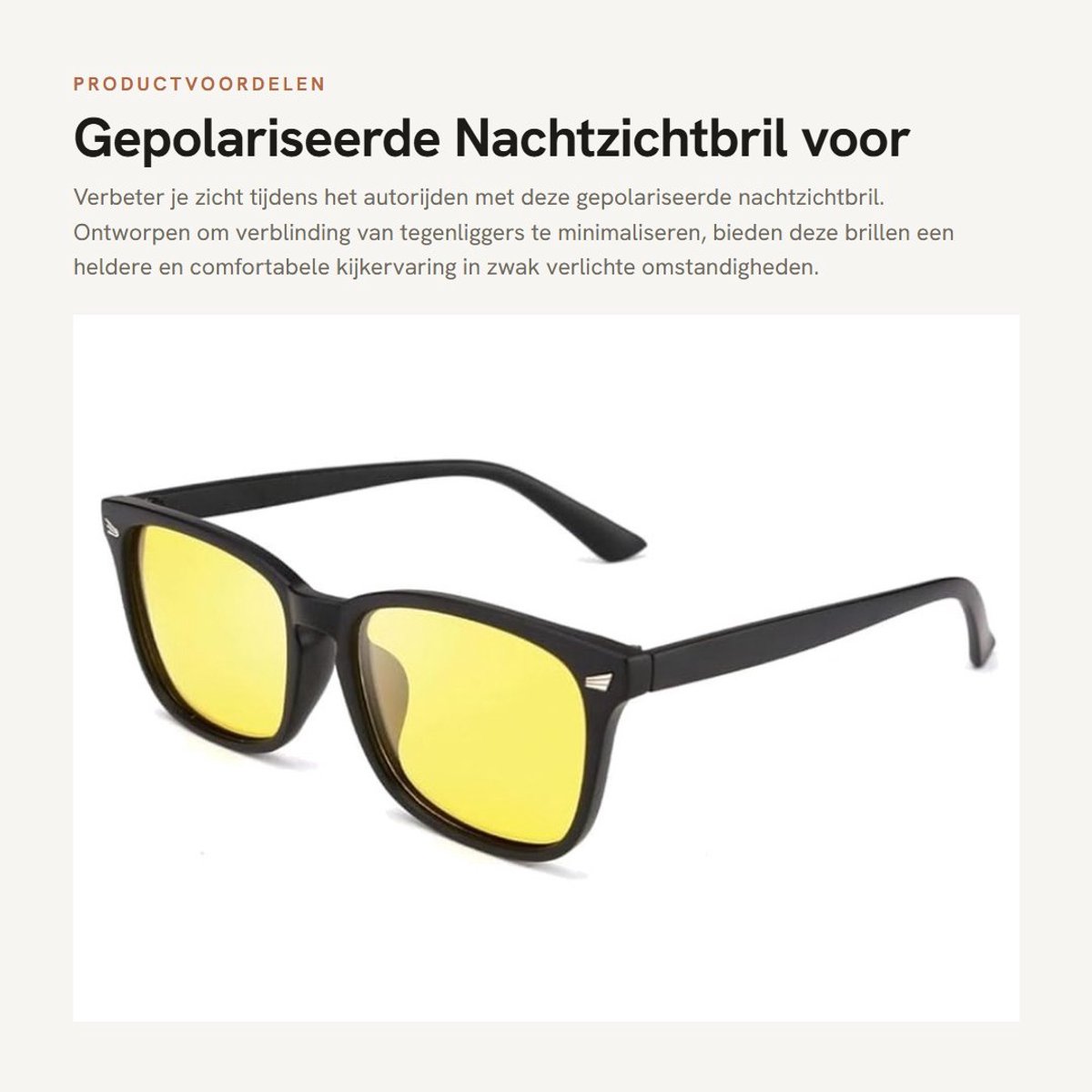Dailygoods- Nachtzichtbril - Gepolariseerde Glazen - Veiligheidsbril - Autorijden - Ultralicht - Niet-verblindend - Onbreekbaar - Autobril
