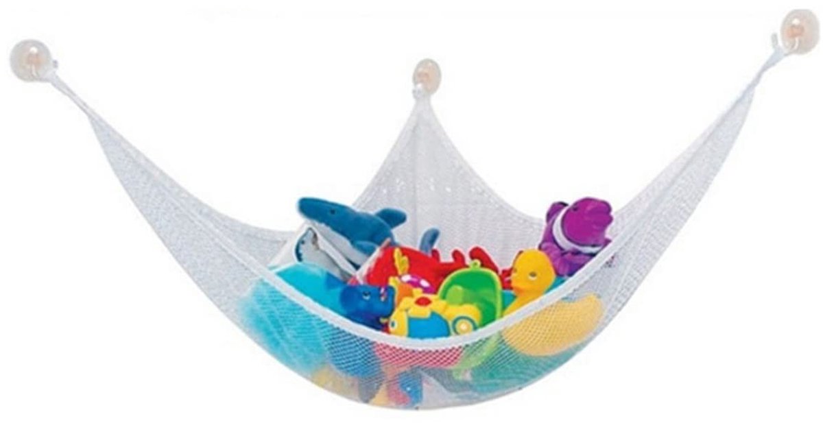 Dailygoods- Speelgoed-organizer met haken - Wandnet - Muurbeugel - Opberghangmat - Kinderspeelgoed - Eenvoudig te monteren - Speelgoednet