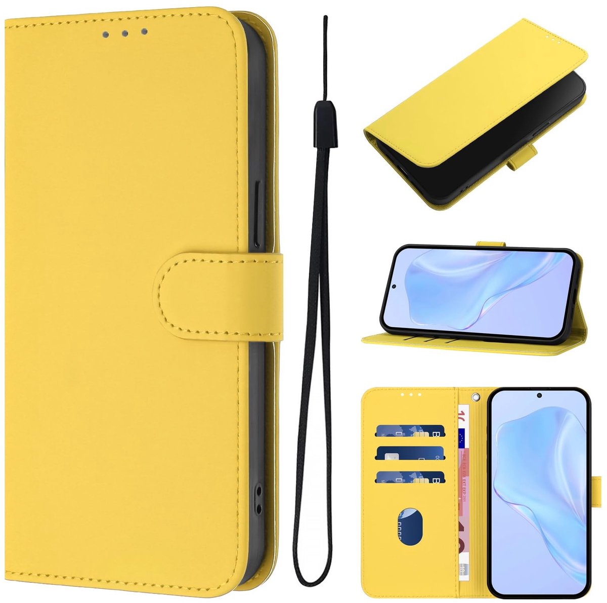 Dailygoods- Portemonneehoes Premium Leer - Inklapbaar - Flip Case - 3 Kaartvakken - Standfunctie - Antivingerafdruk Matte Textuur - Telefoonhoes