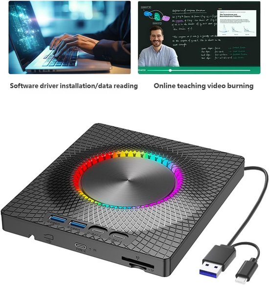 Externe Schijf - Draagbare Recorder - Gegevens Opslaan - Compact Lichtgewicht - 140x160MM - Zwart — afbeelding 4