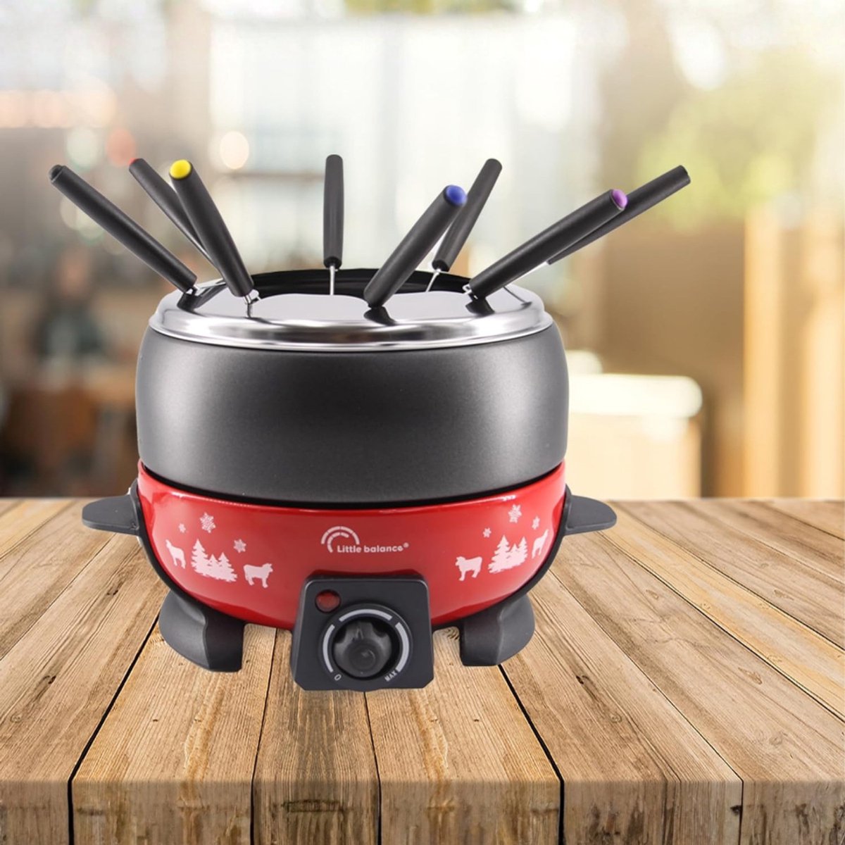 QIN® Fondueset - Fondue - Fondue Netjes - Rood - 26cm x 23cm x 17cm