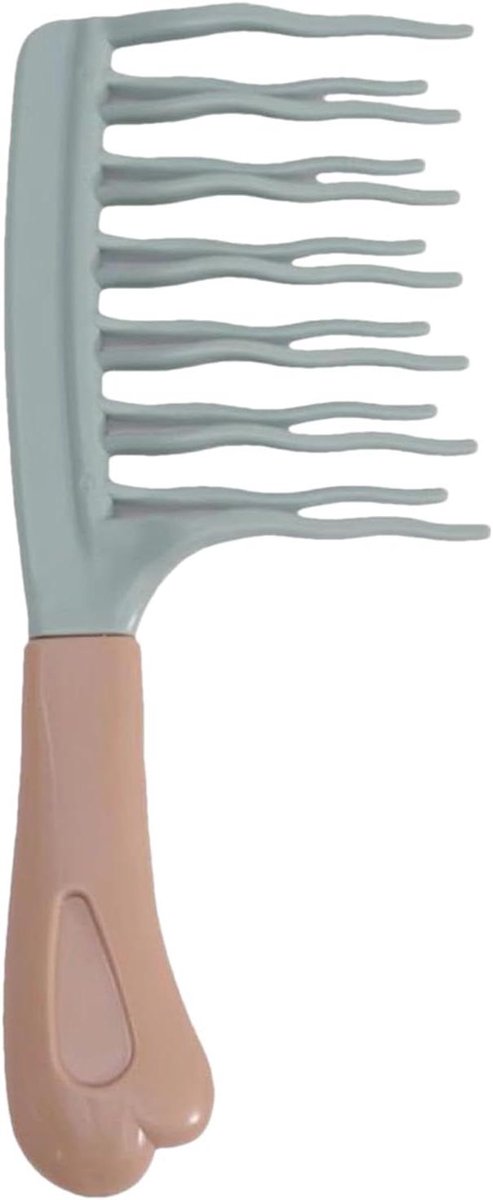 Brede tandkam - Vezelkam krullend haar - Haarstyling - Dubbele kamtanden - 21 cm - Zwart