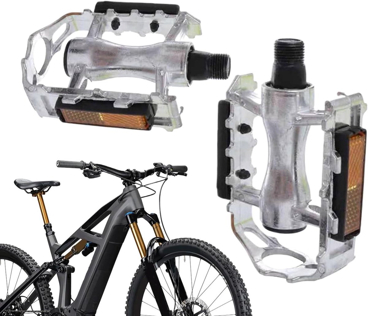 Mountainbike Pedalen - Fiets Pedalen - Verbeterde Tractie - Duurzame Aluminiumlegering - 17 x 17 x 7 cm - Zilver
