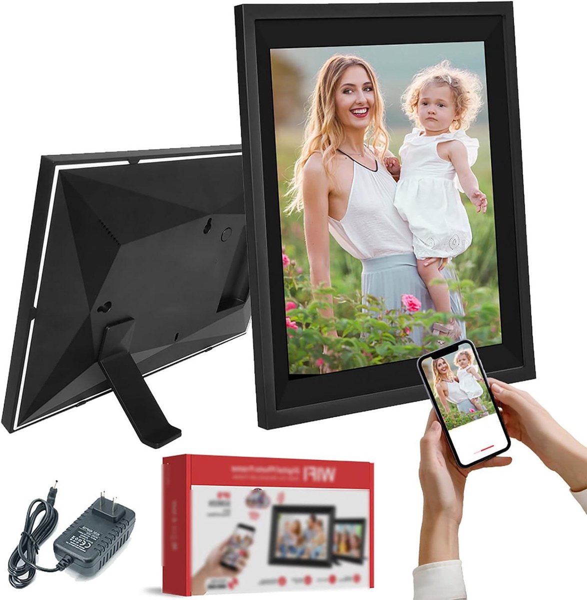 Digitale Fotolijst - Wifi Fotolijst Diavoorstelling - Foto's Delen - IPS Touchscreen - 10.1 Inch - Zwart