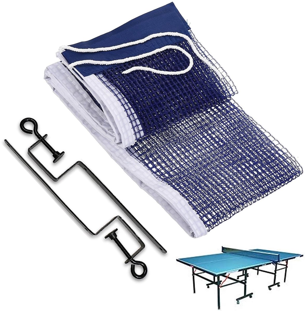 Dailygoods- Tafeltennisnet Uittrekbaar - Draagbaar Tafeltennisnet - Nylon Tafeltennisnet - 180 x 14,7 cm - Lichtgewicht en Duurzaam - Eenvoudige Montage - Tafeltennisnetset