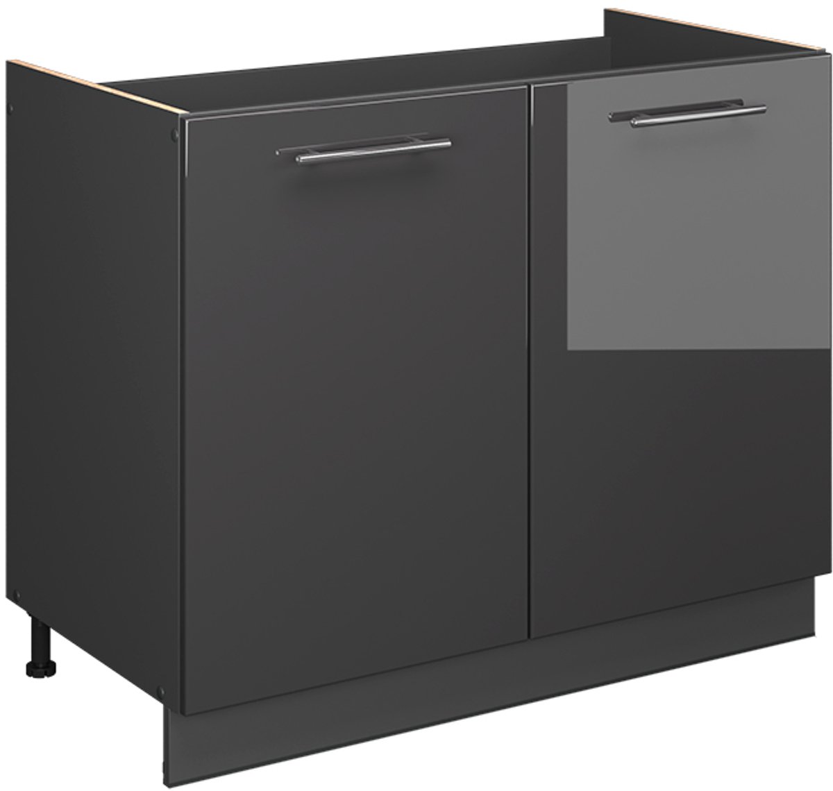 Vicco Wastafelkast Fame-Line, Antraciet Hoogglans/Antraciet, 100 cm zonder werkblad