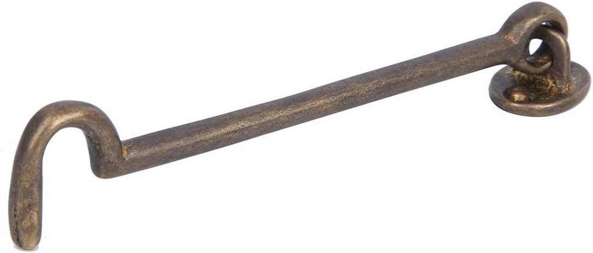 Raamsluitingen Messing - Veiligheidshaken - Ramen Beveiligen - Massieve Constructie - 16 x 5 cm - Antiek Koper