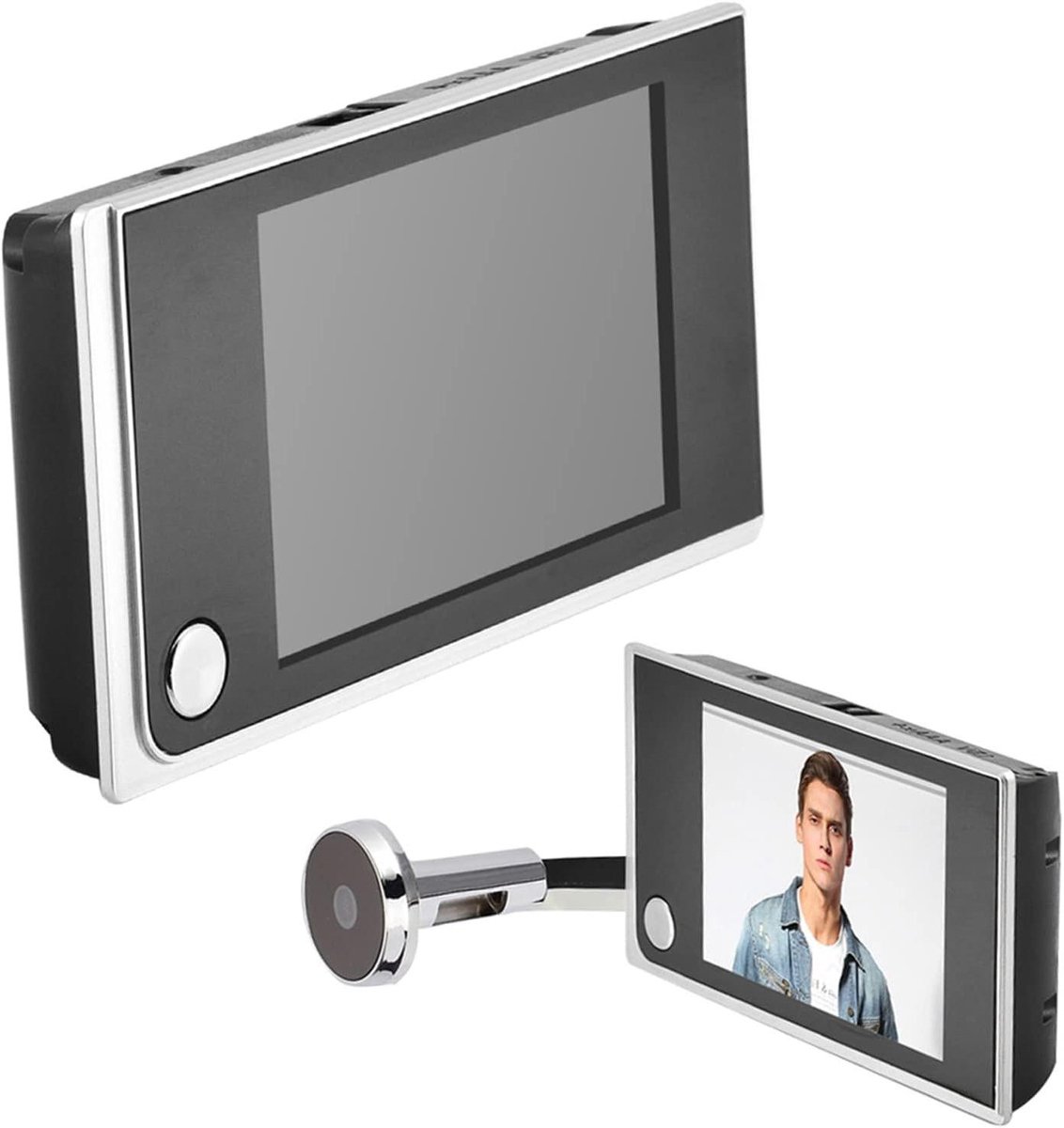 Digitale Deurbel - Kijkgaatje Camera - Veilig Thuis - HD Beeldkwaliteit - 3.5 Inch Scherm - Zilver
