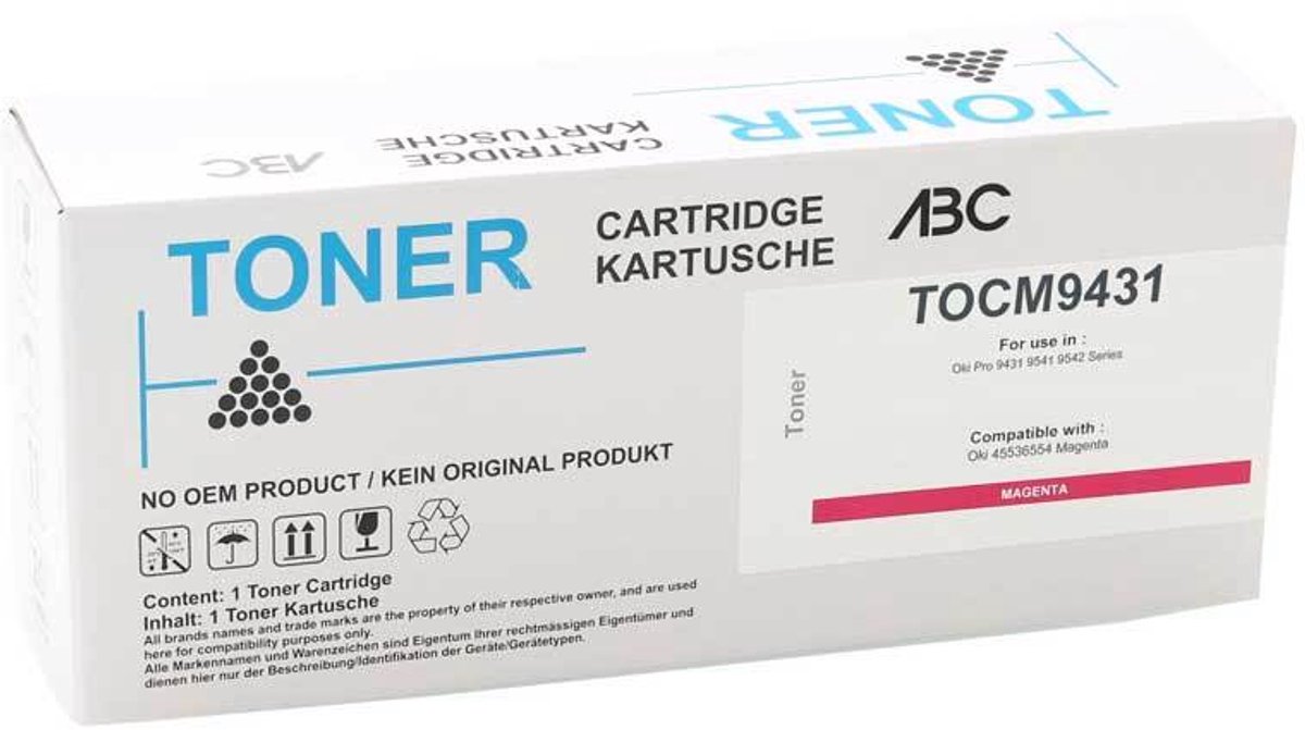 ABC huismerk Toner magenta 43000 paginas geschikt voor Oki Pro 9431 9541 9542