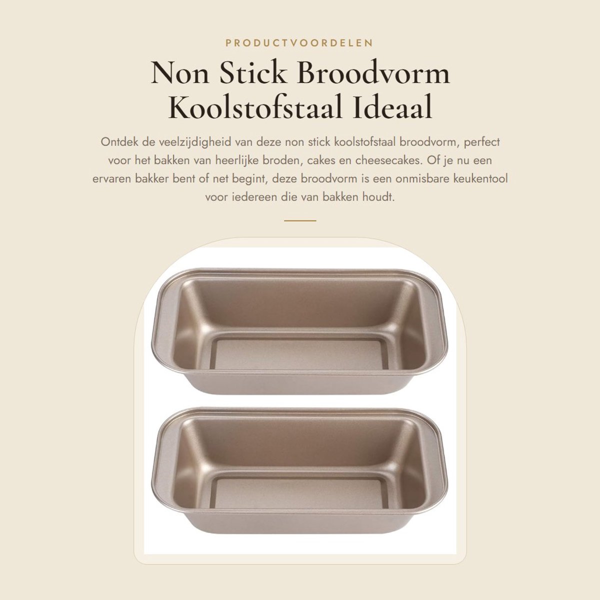 Dailygoods- Cakevorm Antiaanbaklaag - Broodvorm - Rechthoekig - Koolstofstaal - 2 Stuks - Binnenmaat 21,6 x 11 x 5,5 cm