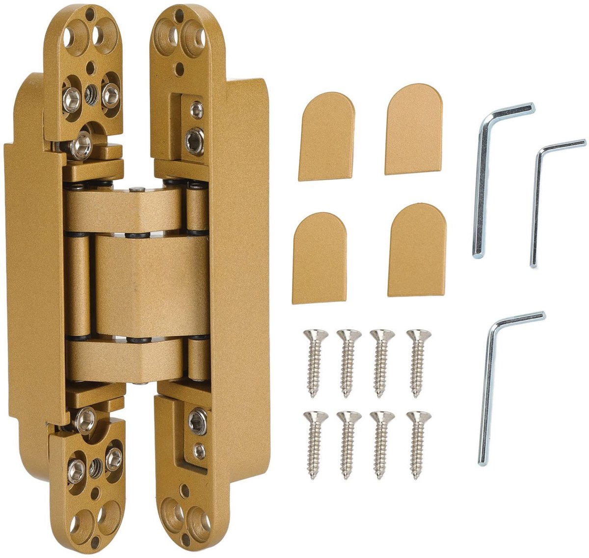 Dailygoods- Deurscharnieren 3D Verstelbaar - Verborgen Scharnier - 180 Graden Openingshoek - Zinklegering - Slijtvast - Tot 40kg Lading