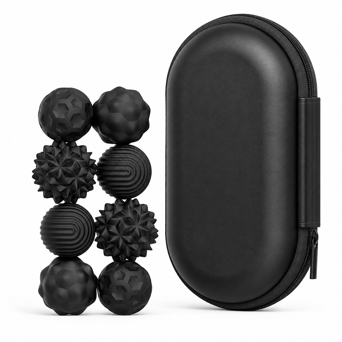 Magnetische fidgetballetjes– 8 stuks sensorische balletjes - zwart