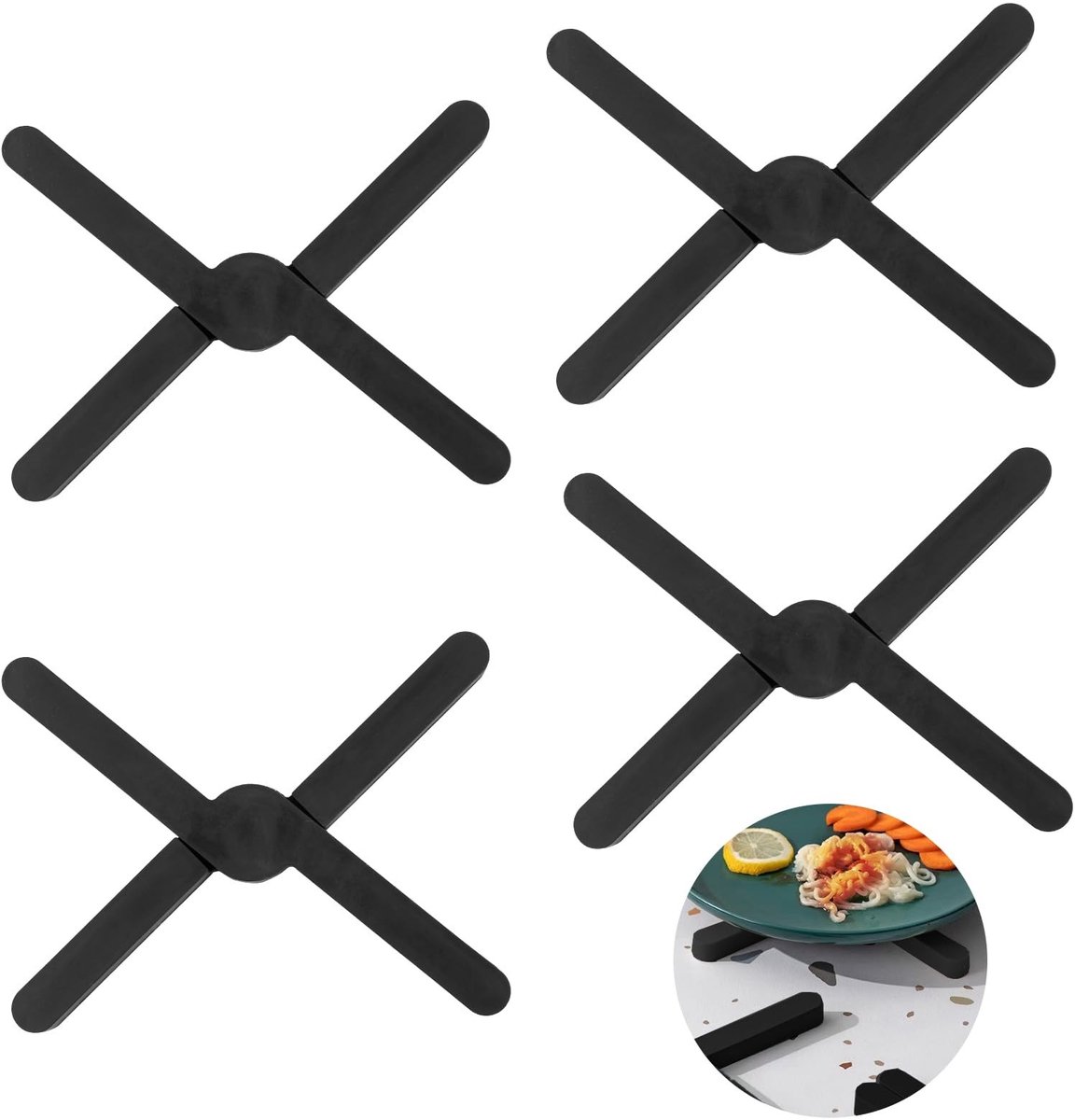 Dailygoods- Onderzetters Siliconen - Hittebestendig tot 240°C - Antislip - Opvouwbaar - Voedselveilig - Bescherming voor hete pannen - Pannenonderzetter