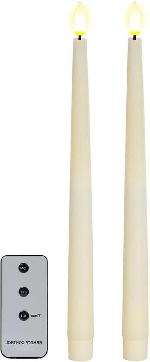 LED Kaarsen Set - Dinerkaarsen - Sfeer Creëren - Echte Was - 28cm Lang - Creme