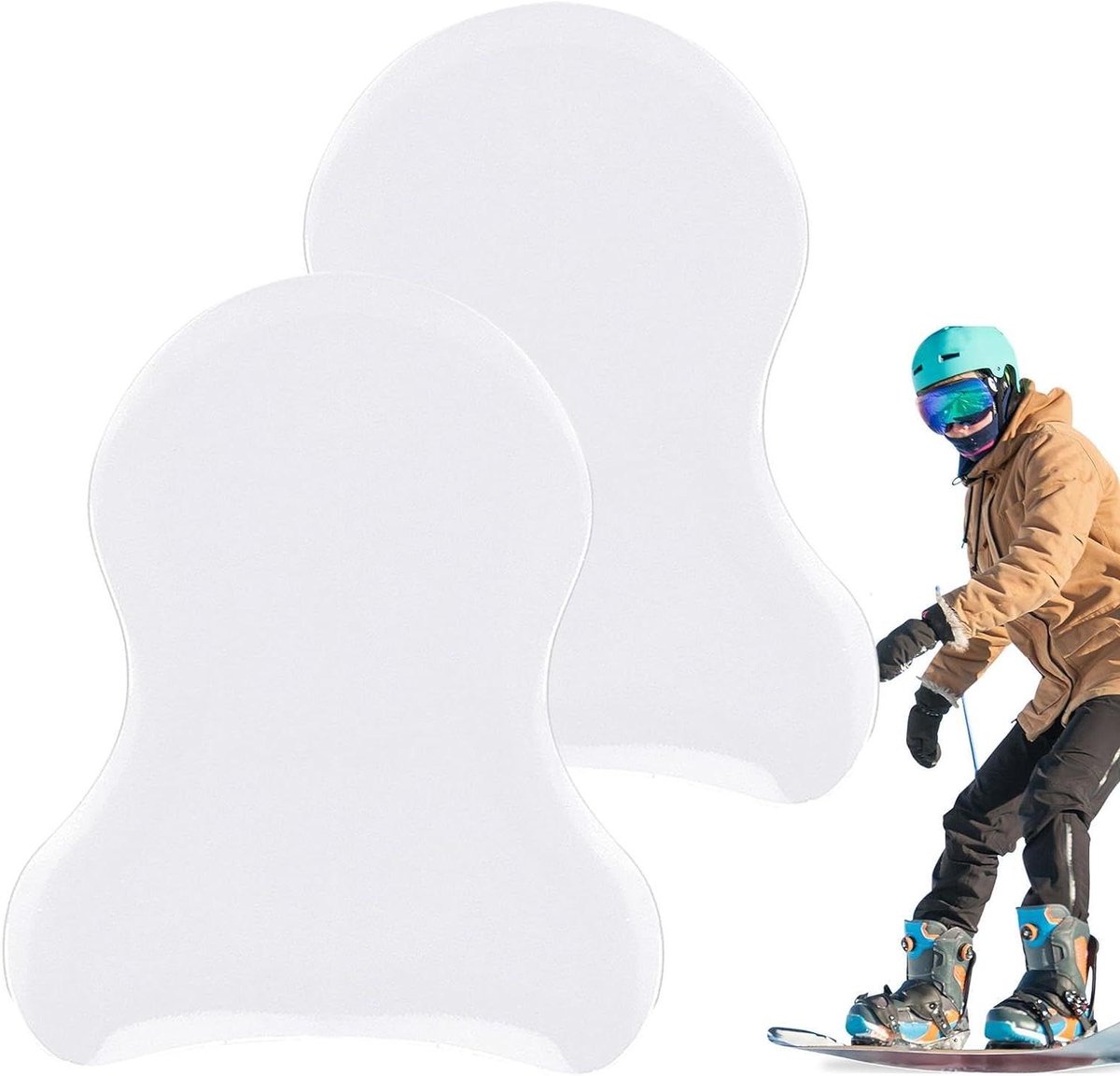 Ski Scheenbeschermers - Snowboard Beschermers - Wintersport Comfort - Gerichte Padding - 9x7.4 cm - Transparant
