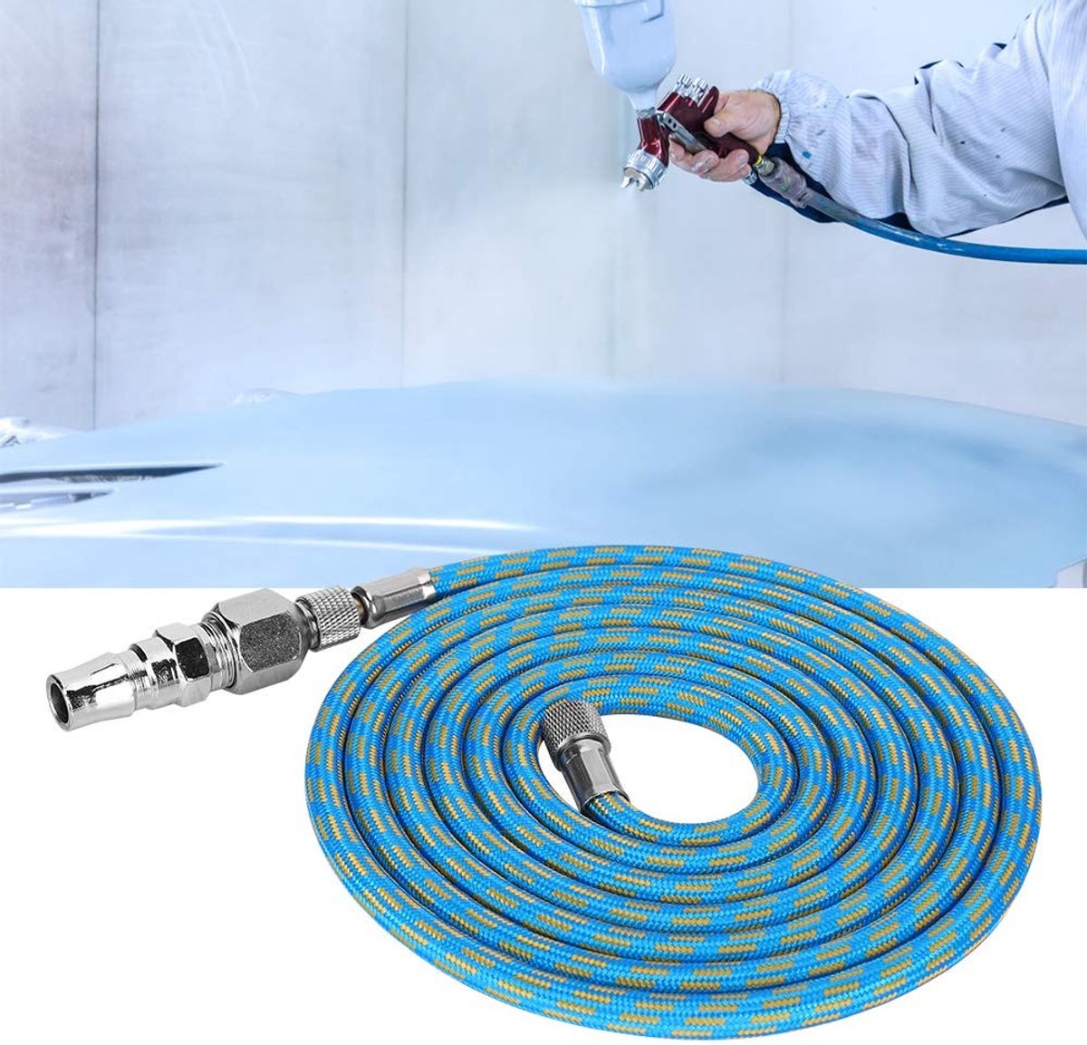 Dailygoods - Nylon Gevlochten Airbrush Luchtslang Adapter Kit voor Spuitpistool