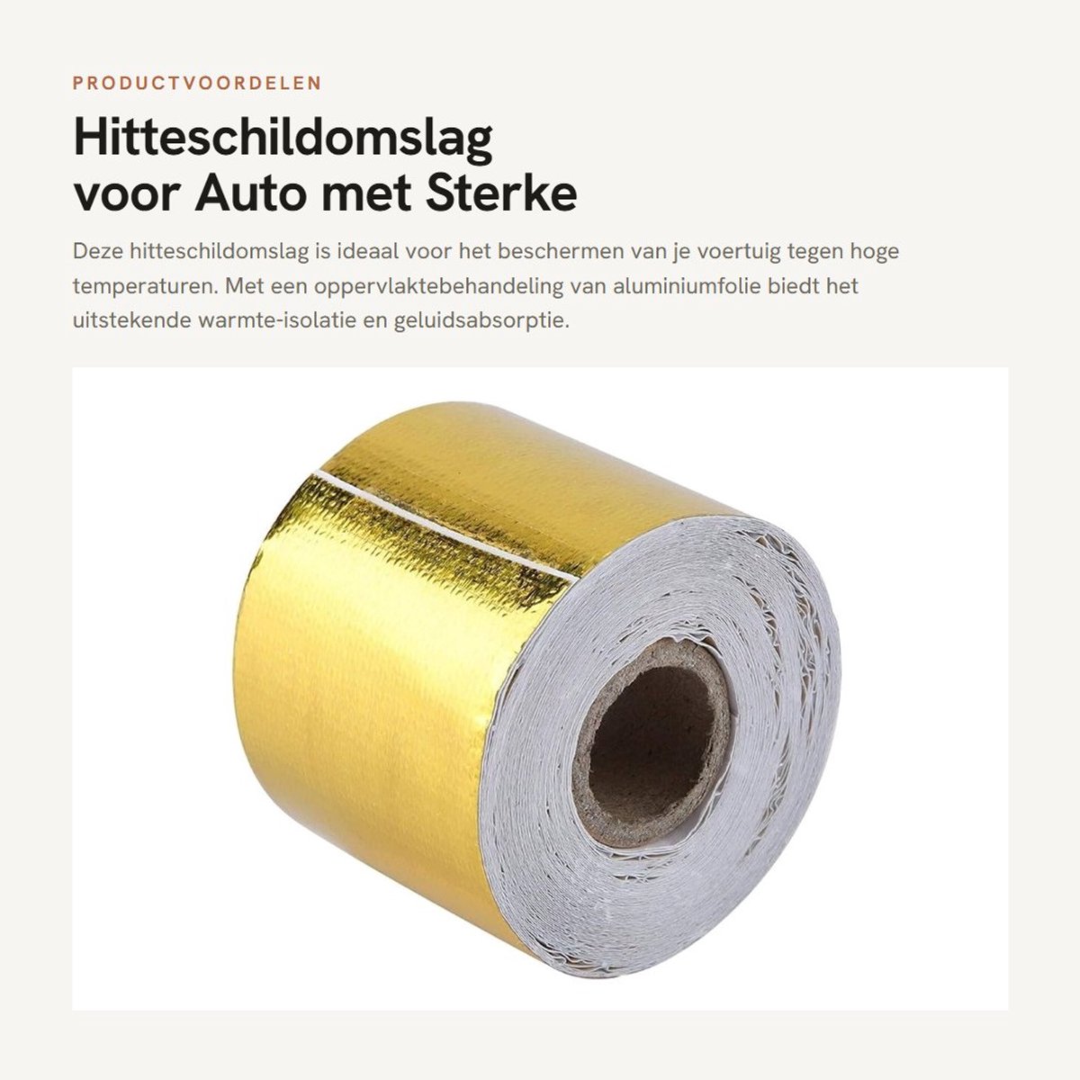 Dailygoods- Hitteschildomslag Extreem Duurzaam - Aluminiumfolie - Hittebestendig - Geluidsabsorberend - Vlamvertragend - Lichtgewicht en Eenvoudig te Installeren - Warmte-isolatie