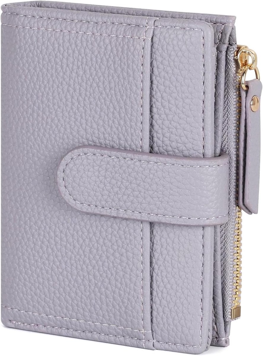 SnelShoppen - Dames Wallet Klein met Rits Muntzak, 6 Kaartsleuven, Licht Paars, Multifunctionele Vrouwenportemonnee voor Dagelijks Gebruik