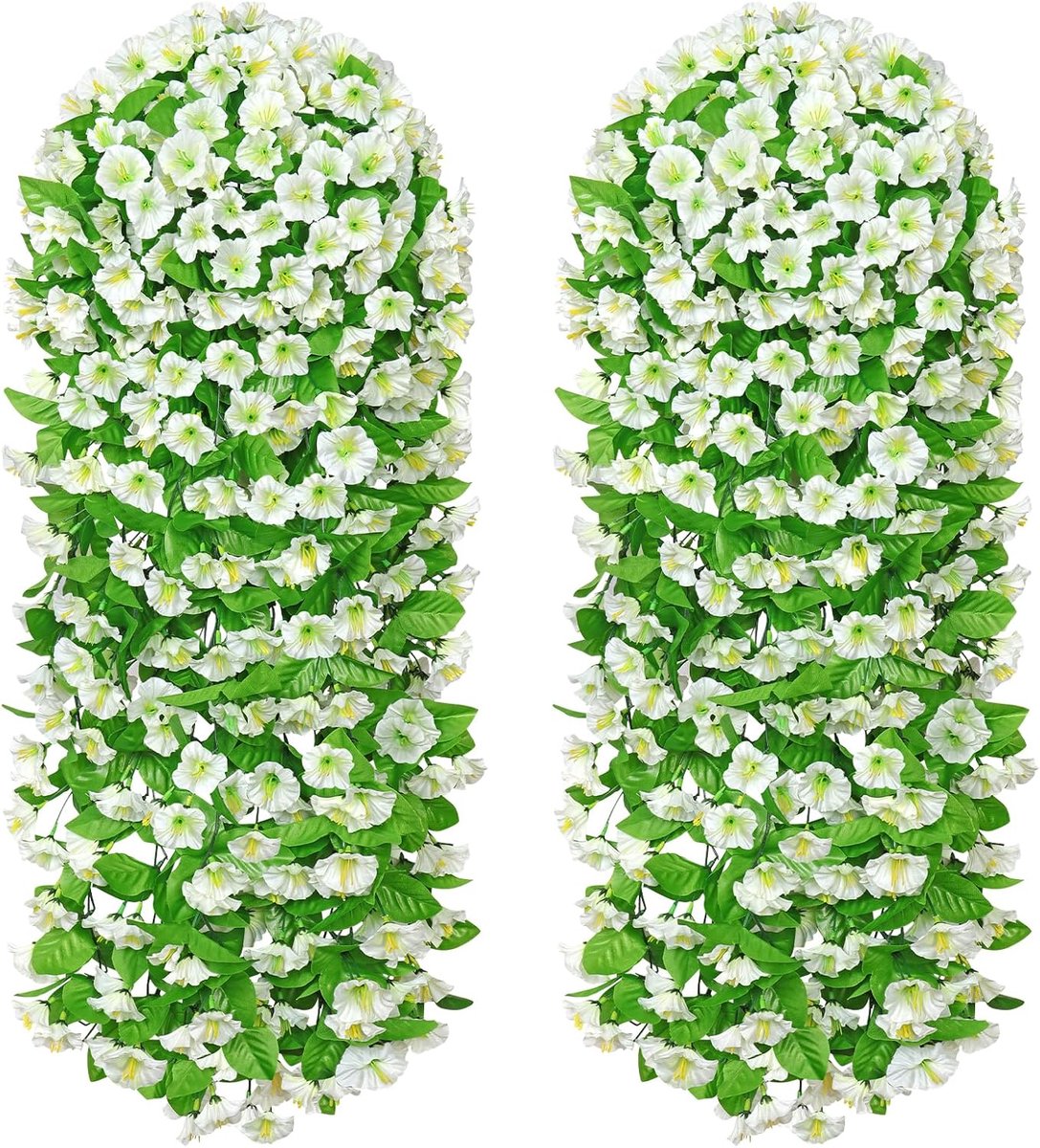 SnelShoppen - Kunstmatige Hangende Bloemen 2 Stuks - Kunstmatige Hangmanden met Trumpet Bloemen - Realistische Bloemen Vines voor Tuin, Huis en Bruilo