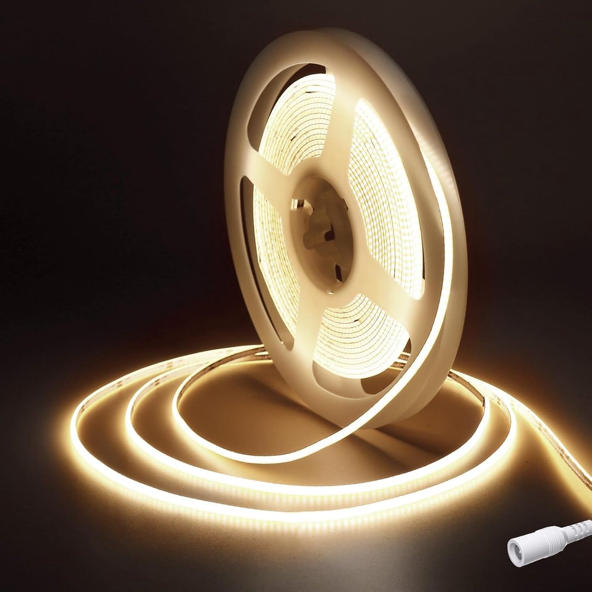 SnelShoppen - DC12V COB LED Strip 5M - Super Heldere Flexibele LED Lint 4000K - 480 LED's/m - CRI90+ - Ideaal voor TV, Slaapkamer, Keuken, Auto, DIY D