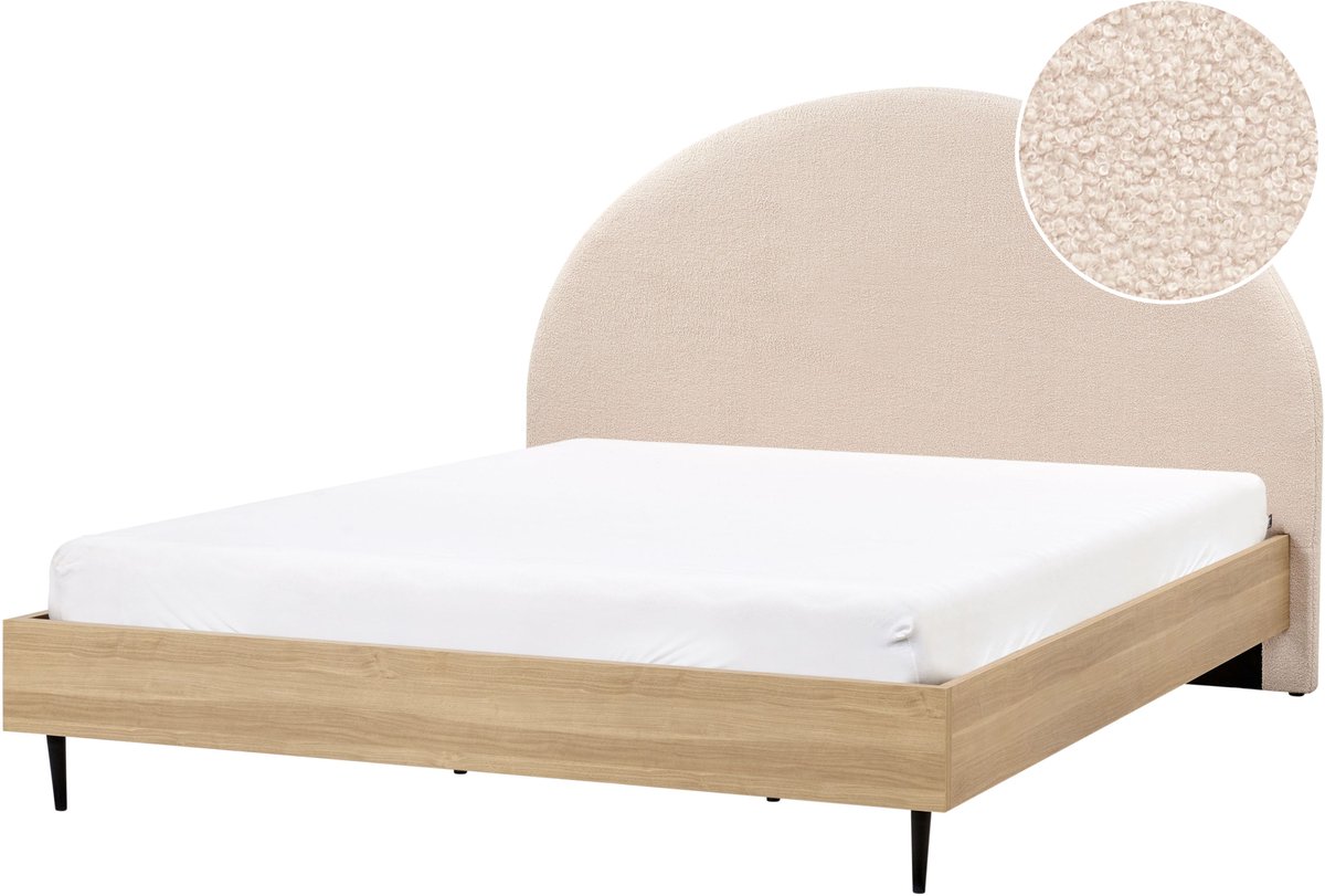 MILLAY - Bed - Beige - 180 x 200 cm - Bouclé
