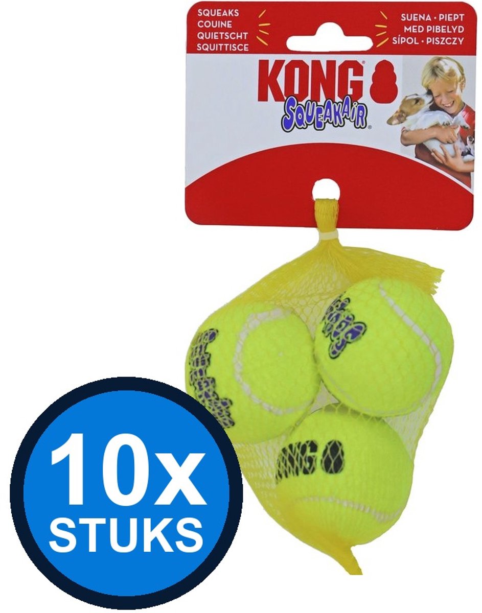 10x Kong - Air squeakair tennis ball S 3st
