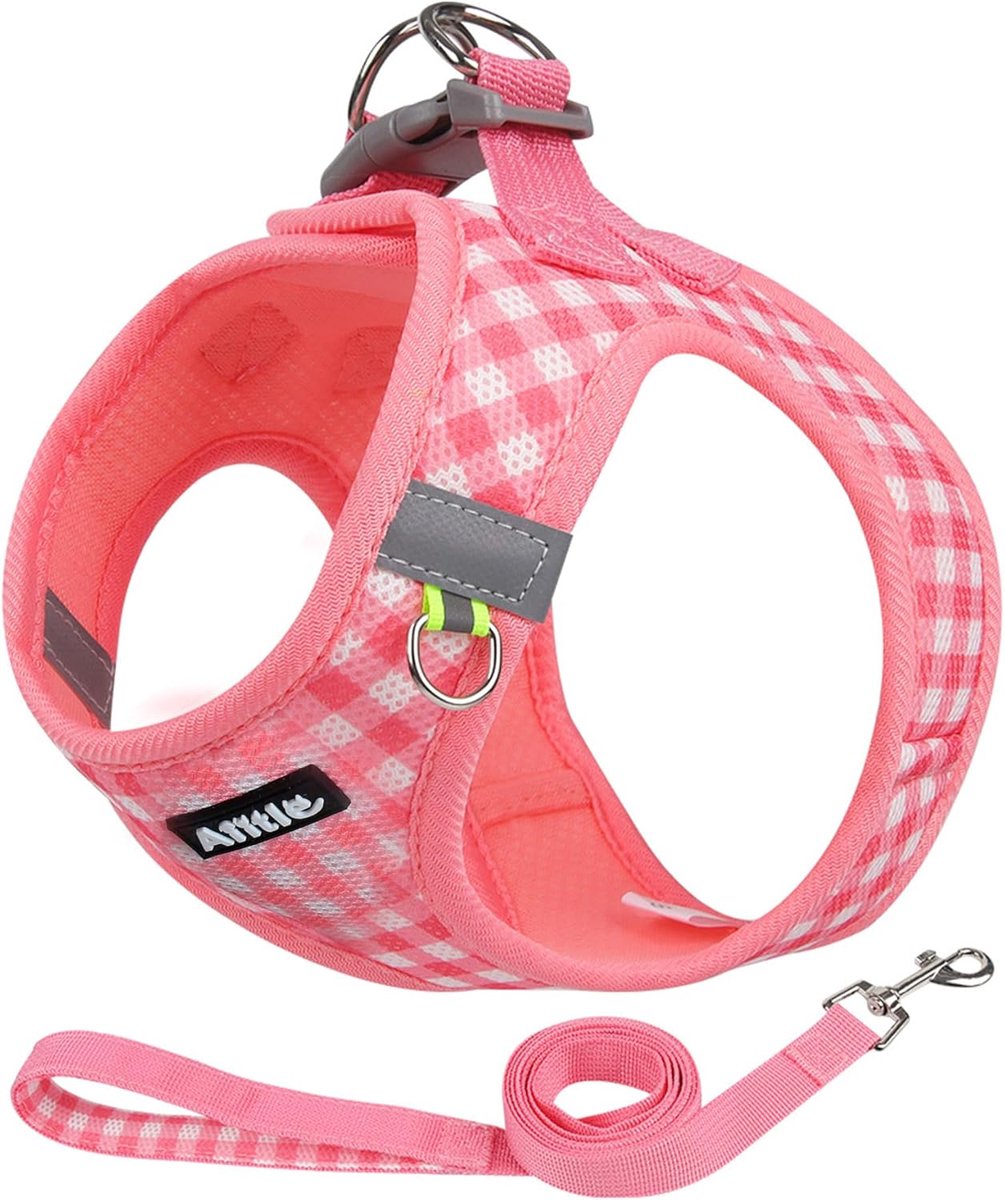 SnelShoppen - No-Pull Hondenharnas met Leash, Comfortabel Gevoerd Vest, Stap-In Hondentuig, Reflecterende Bands, Zacht Ademend Voor Kleine en Middelgr