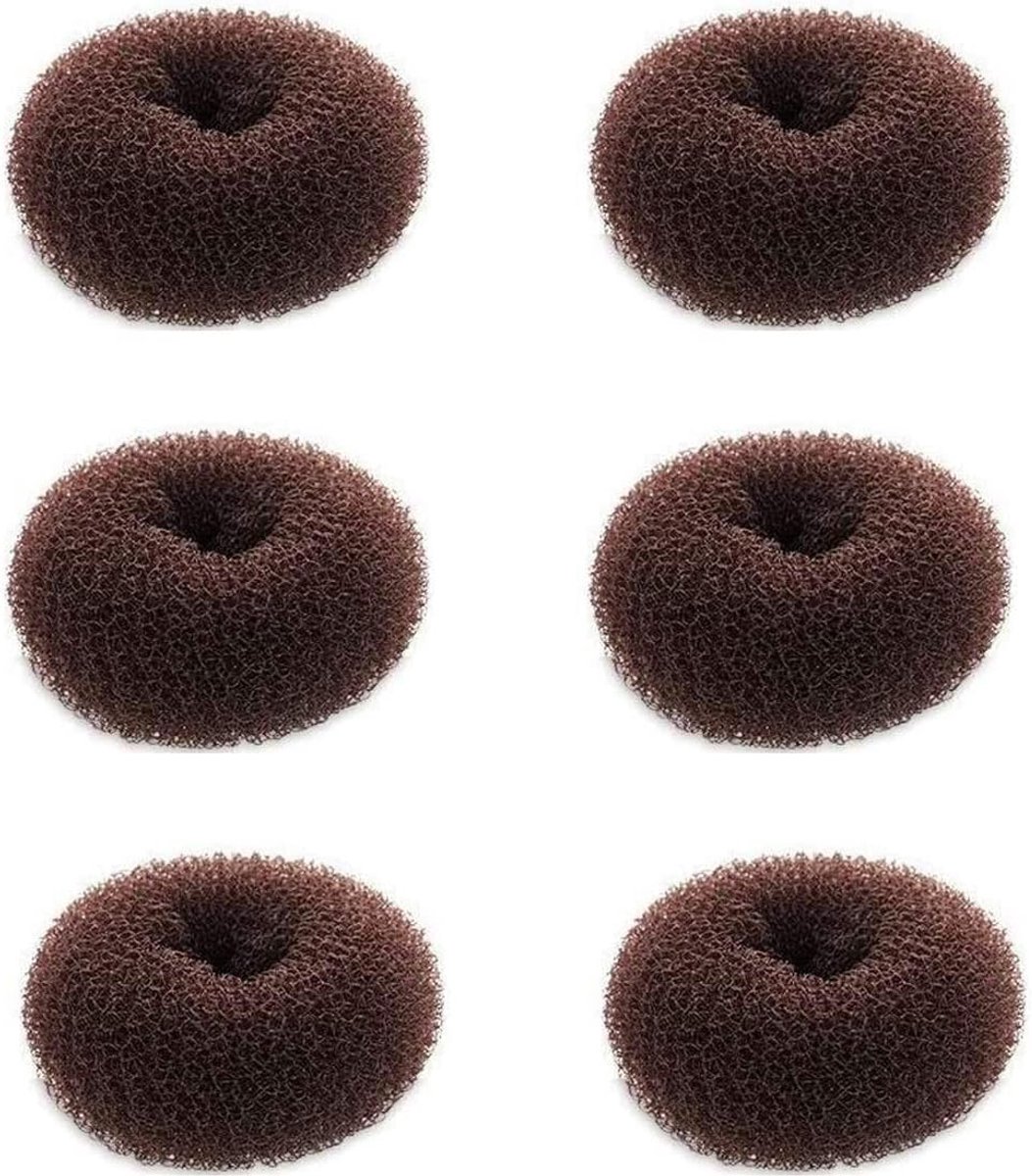 SnelShoppen - 6pcs Extra Kleine Haar Donut Maker voor Kinderen, Chignon Haar Bun voor Meisjes, Mini Haar Donut Shaper voor Korte en Dunne Haar, 2.4 In