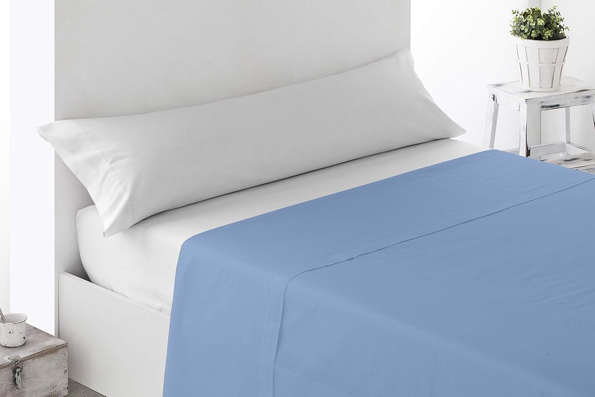 SnelShoppen - Fitted Sheet 230x270 cm Sky Blue, 100% Geborsteld Microfiber, Anti-Peel, Kreukvrij, Ademend, Geschikt voor Matrassen tot 30 cm