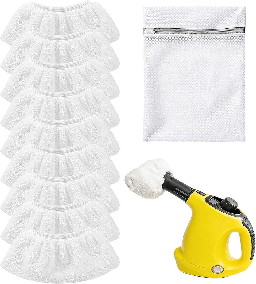11 Stuks Microvezel Reservedoeken voor Stoomreinigers, Geschikt voor Kärcher SC2/3/4/5 met Opbergtas en Karcher Stoomaccessoires