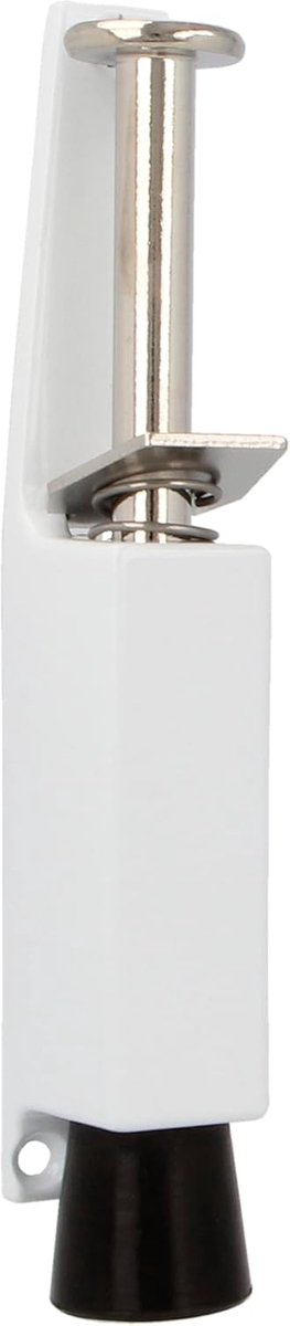 SnelShoppen - Rubber Deurstoppers Mod.11 - Verticaal Antislip Deurstopper - Zamak Wit - 165x30mm - Perfect voor Thuis, Kantoor, en Meer