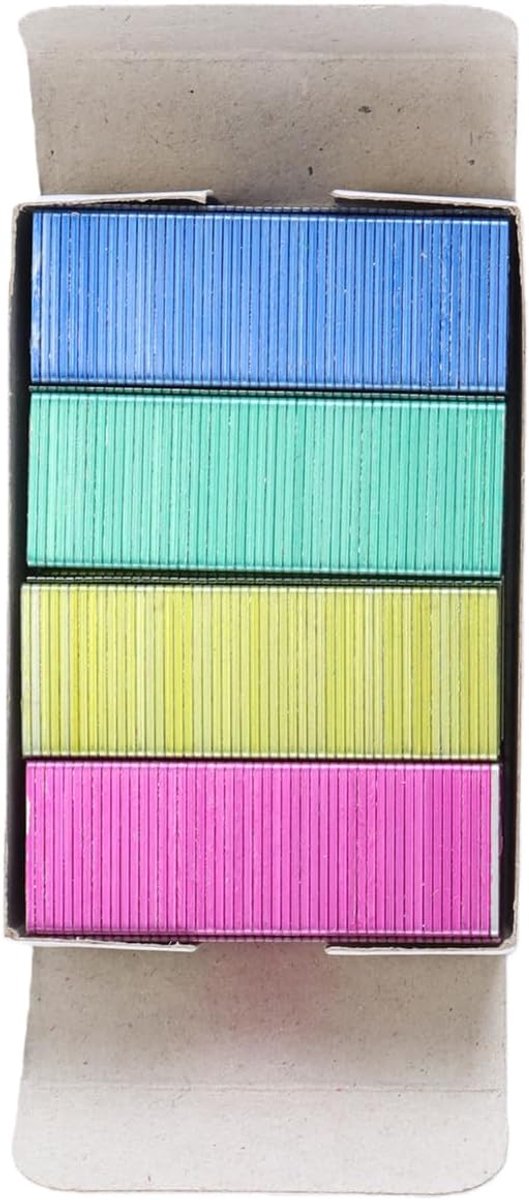 SnelShoppen - 800 Mini Kleurige Nietjes 24/6mm - Standaard Vervangingen voor Kantoor, School & DIY Projecten - Perfect voor Boek Nietmachines