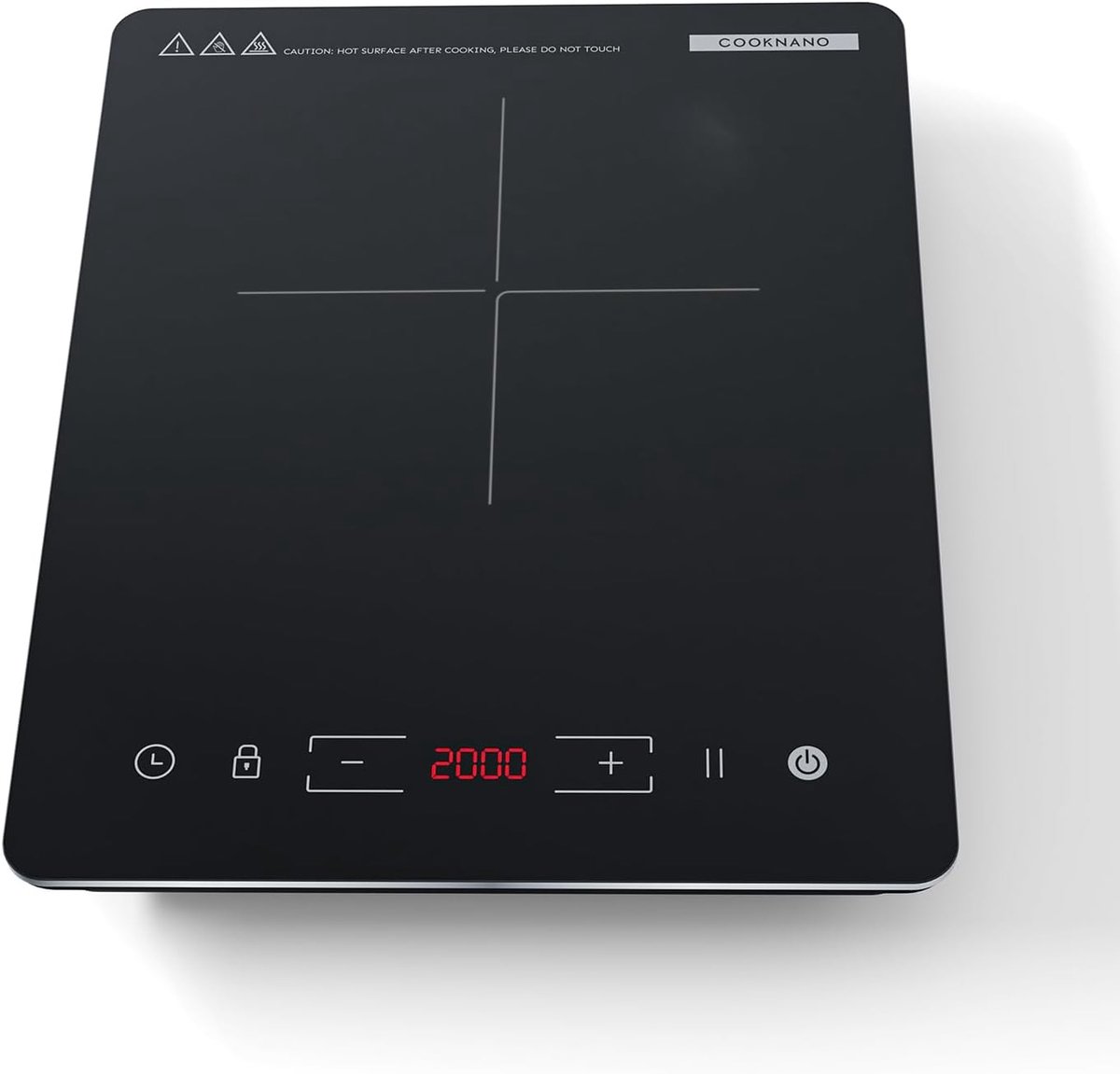 SnelShoppen - Inductiekookplaat 1 Pits 2000W met 9 Instellingen en 28 cm Diameter - Veilig Koken met Timer, Panherkenning en Touch Display voor Keuken