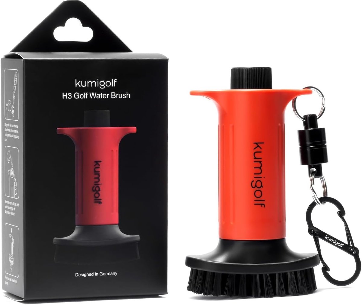 SnelShoppen - H3 Golf Water Brush met Sprayfunctie & Magnetische Clips, Golfclub Borstel en Cleaner, Nylon Borstels voor Racketoppervlakken en Groeven