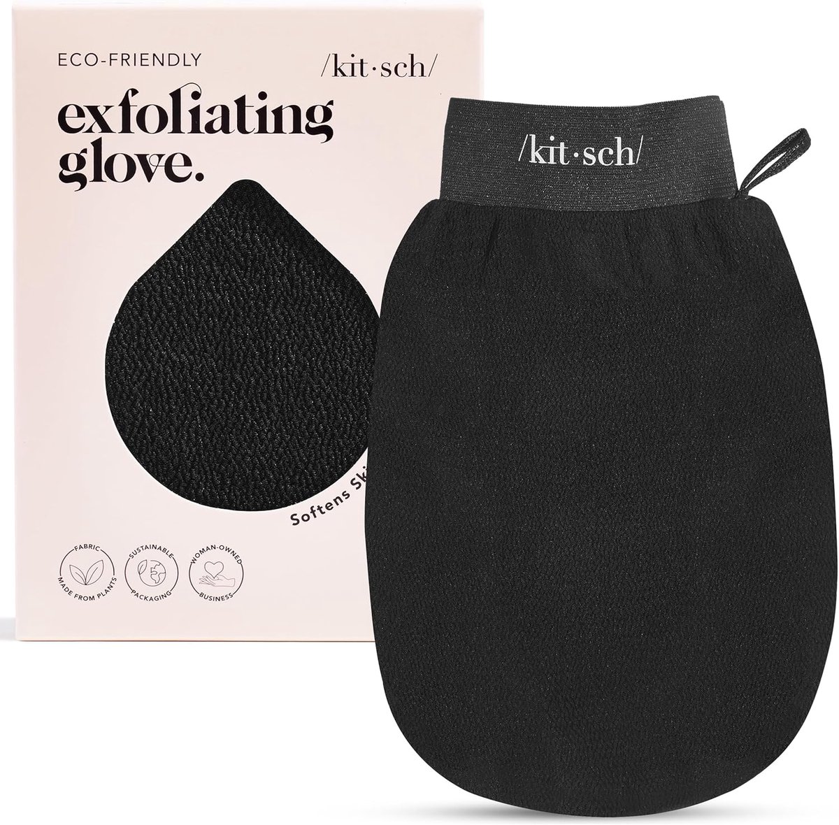 SnelShoppen - Kitsch Deep Peeling Glove - Ecologische Peelingshandschoen voor Dode Huidcellen, Natuurlijke Lichaamscrub, Duurzaam en Geschikt voor Gev