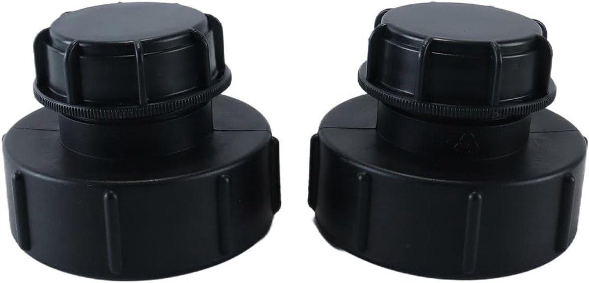 Accessoire voor IBC-tankslangen, set van 2, geschikt voor S100 x 8 en S60 x 6, met eindkapadapter en tuinslangverbinding