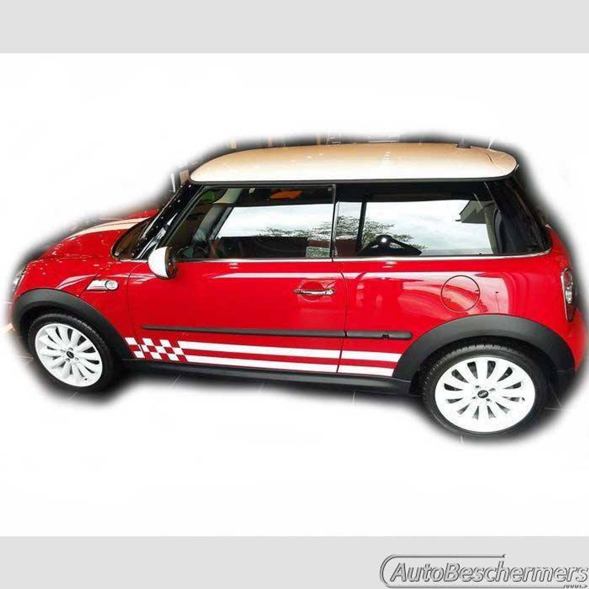 Stootlijsten set zwart voor Mini Cooper 3-deurs 08.2006-. De stootstrips zijn zelfklevend. Set a 4 stuks (#0025)
