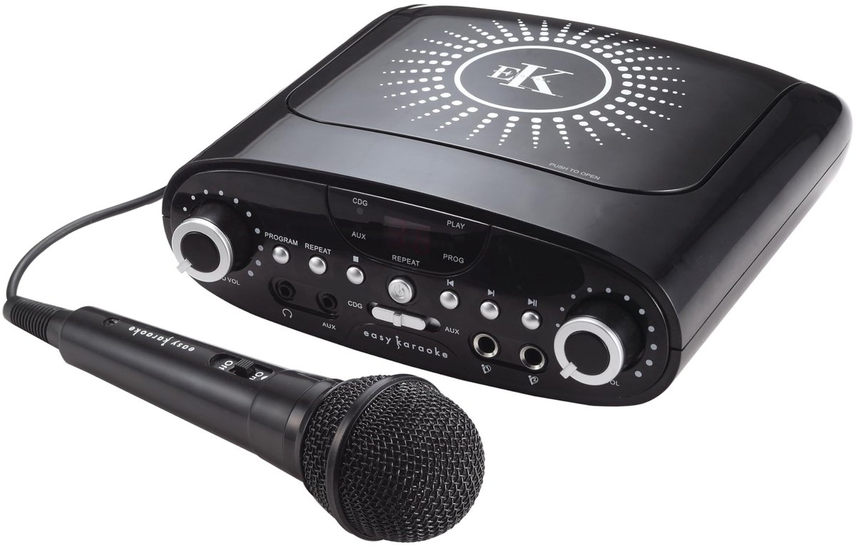 SnelShoppen - Draagbare Bluetooth Karaoke Machine met Microfoon, AUX en Hoofdtelefoon Aansluiting - Ideaal voor Feest, Camping, Kinderen - Zwart