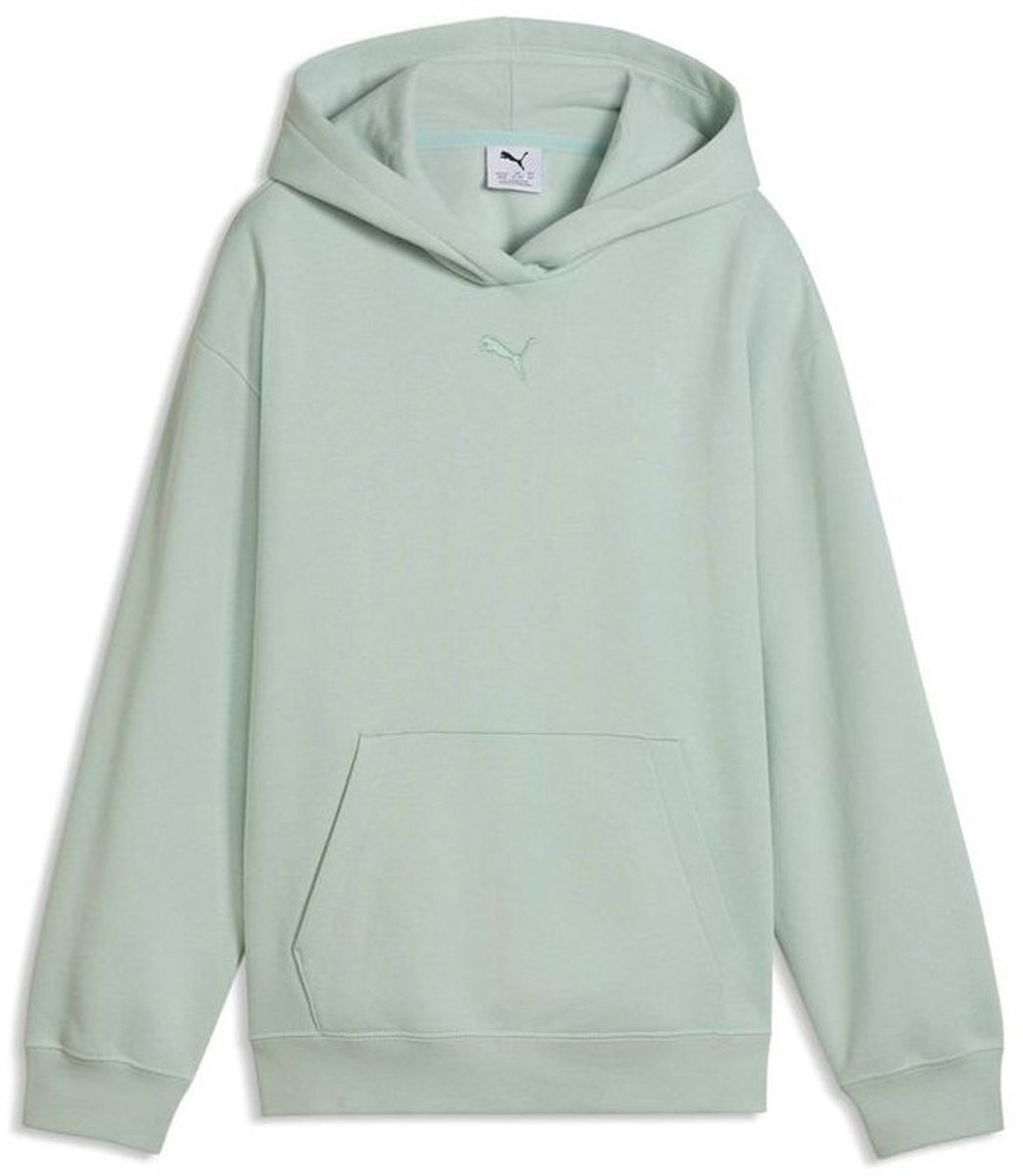 Puma kinderhoodie met Ess Centered Cat-logo relaxte pasvorm FL G 692973 Creme
