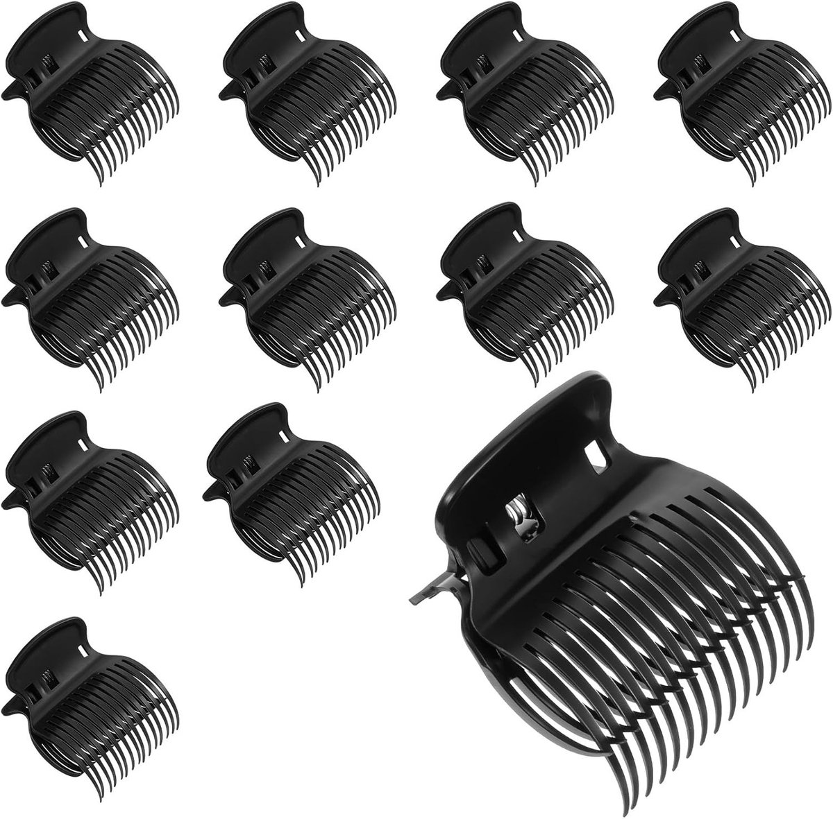 12 Stuks Hittebestendige Haarrollers Clips - Plastic Klemmen voor Krullen en Styling - Ideaal voor Thuis en Salon Gebruik op Krullend, Golvend en Steil Haar
