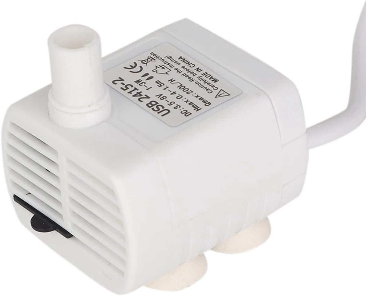 SnelShoppen - Mini Waterpomp Waterdicht USB Pet Waterdispenser 2415 4 Pulaco DC 5V - Submersibele Pomp voor Aquarium, Energiezuinig, Laag Geluid, Veil